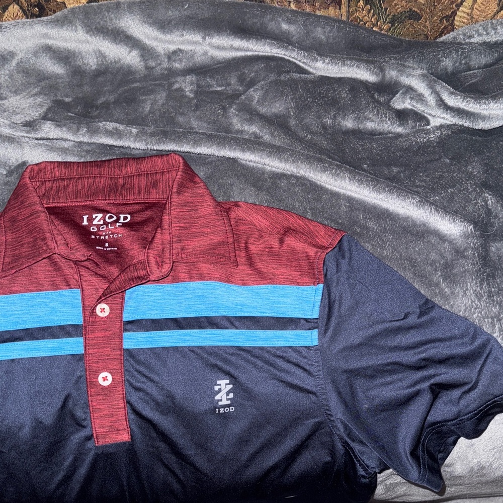 Izod Maroon and Blue Polo Shirt